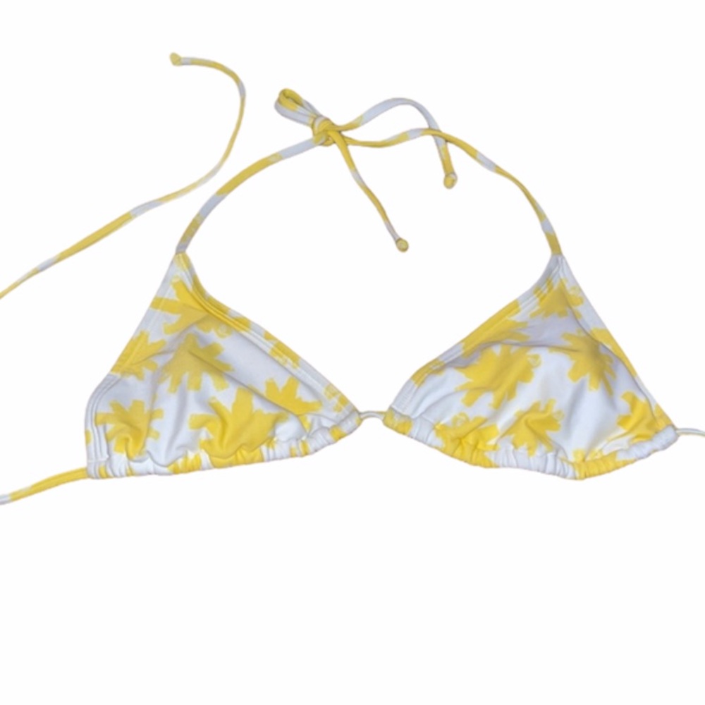 Quiksilver women’s yellow & white bikini top